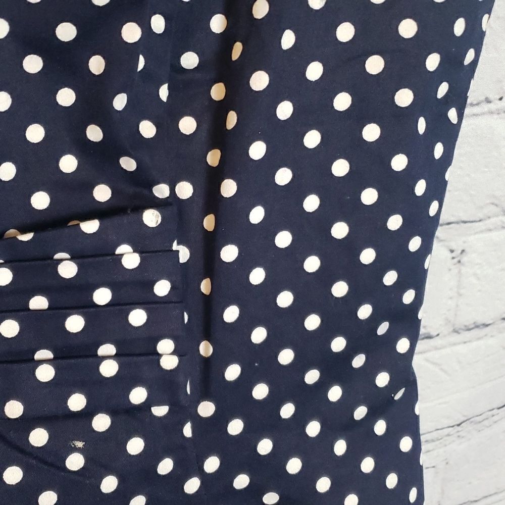 Tahari Navy Blue Polka Dot Dress - Picture 3 of 6